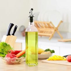 15Pcs Glass Dispensing Bottle with Funnel and Lid for Cooking Oil