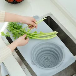 3Pcs Kitchen Multifunctional Drainer and Cutting Board