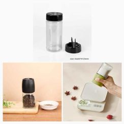 Wholesale of Multi Functional Spice Bottle Set Plastic Flip Lid Glass Grinder and Press Shaker