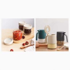 Wholesale of Glass Kitchen Spice Jar Set Seasoning Storage Containers