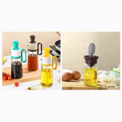 Wholesale of Large Capacity Glass Kitchen Oil Dispenser Bottle with Silicone Brush